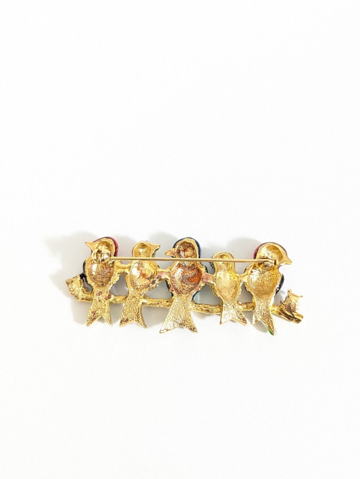 Birds On A Branch Rhinestone And Enamel Brooch Pin
