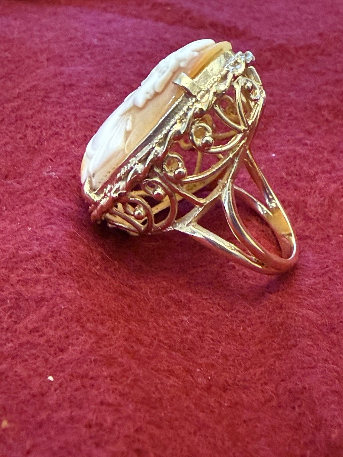 14K Gold Large Cameo Ring Classical Profile Antique c. Late 19th Century ~ 12.3g