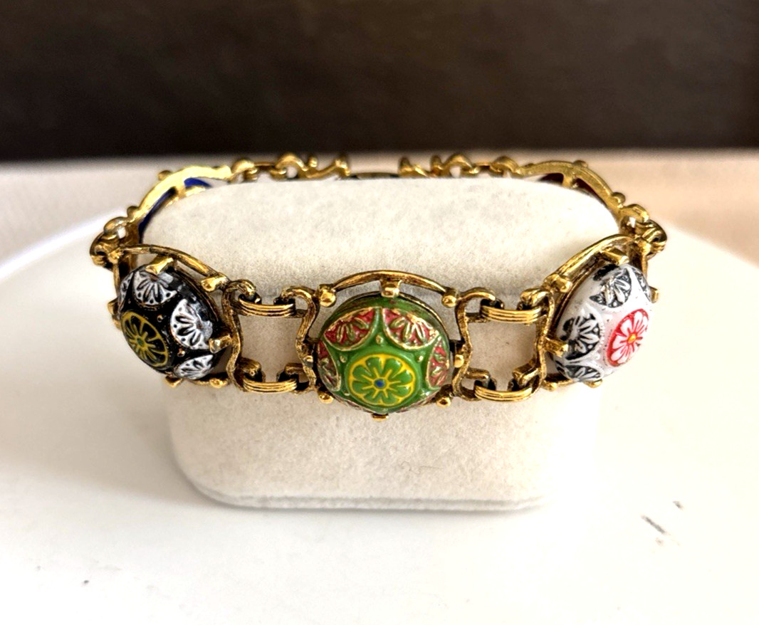 Juliana D&E for Celebrity Moroccan Matrix Carved Glass Cabochon Bracelet Book Pc