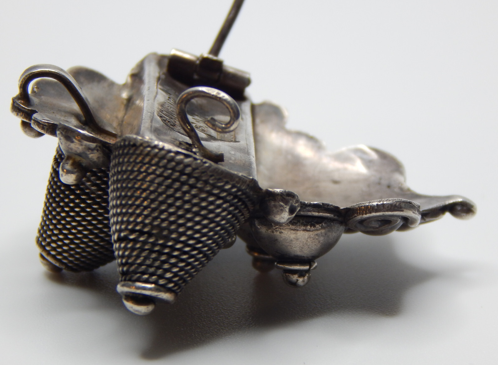 Art Deco African Sterling Silver Brooch-Pendant, Signed B.N.A., Depose