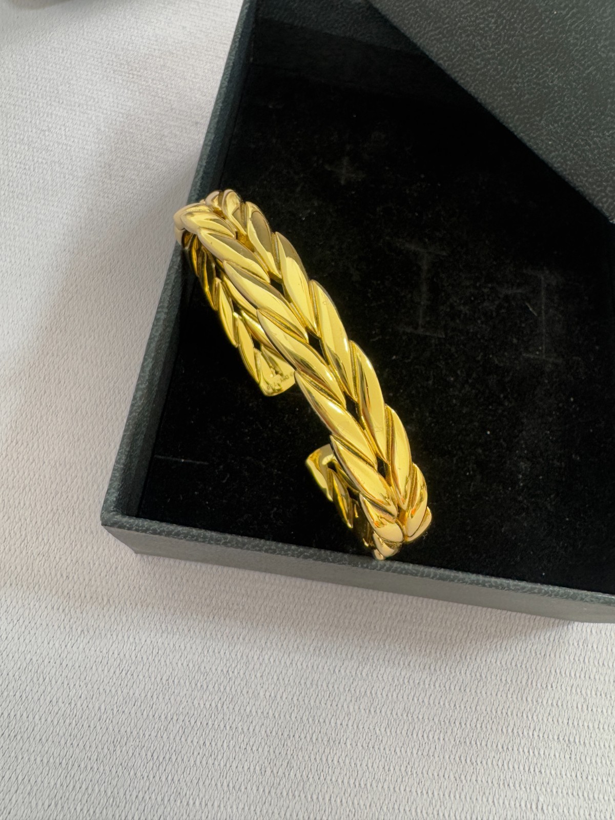 Designer *DavidYuman* Open Cuff Bangle Bracelets Women/Men 18K Gold Loop Wrist