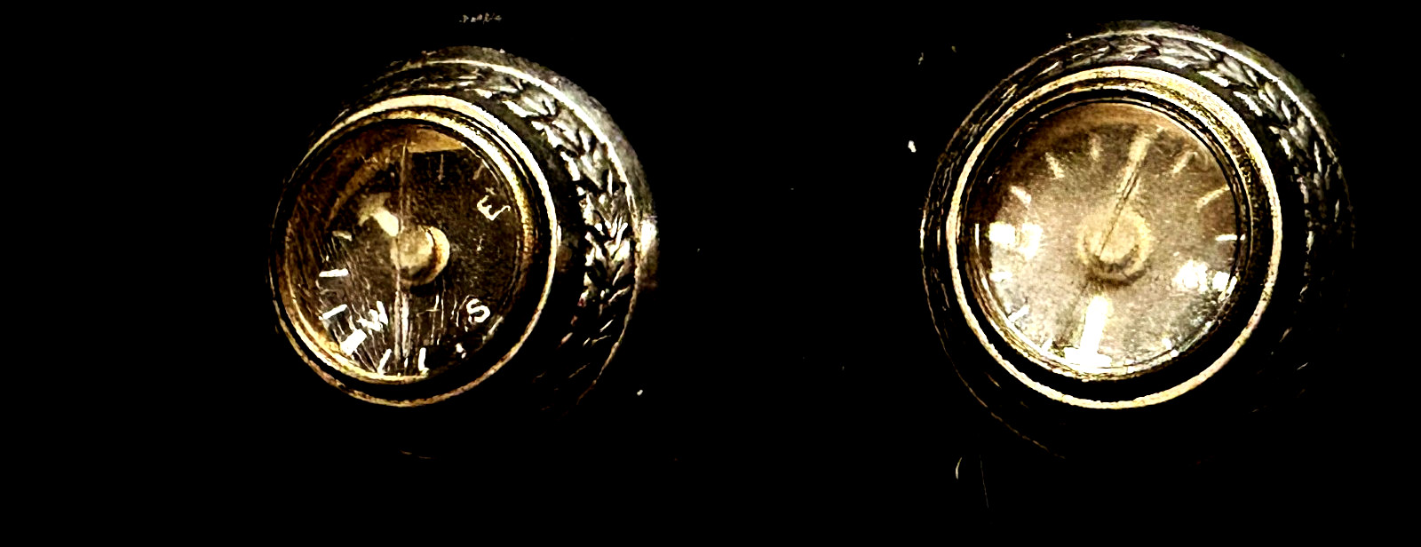vintage Guglielmo Cini Sterling earrings clip on COMPASS yes they are compesses