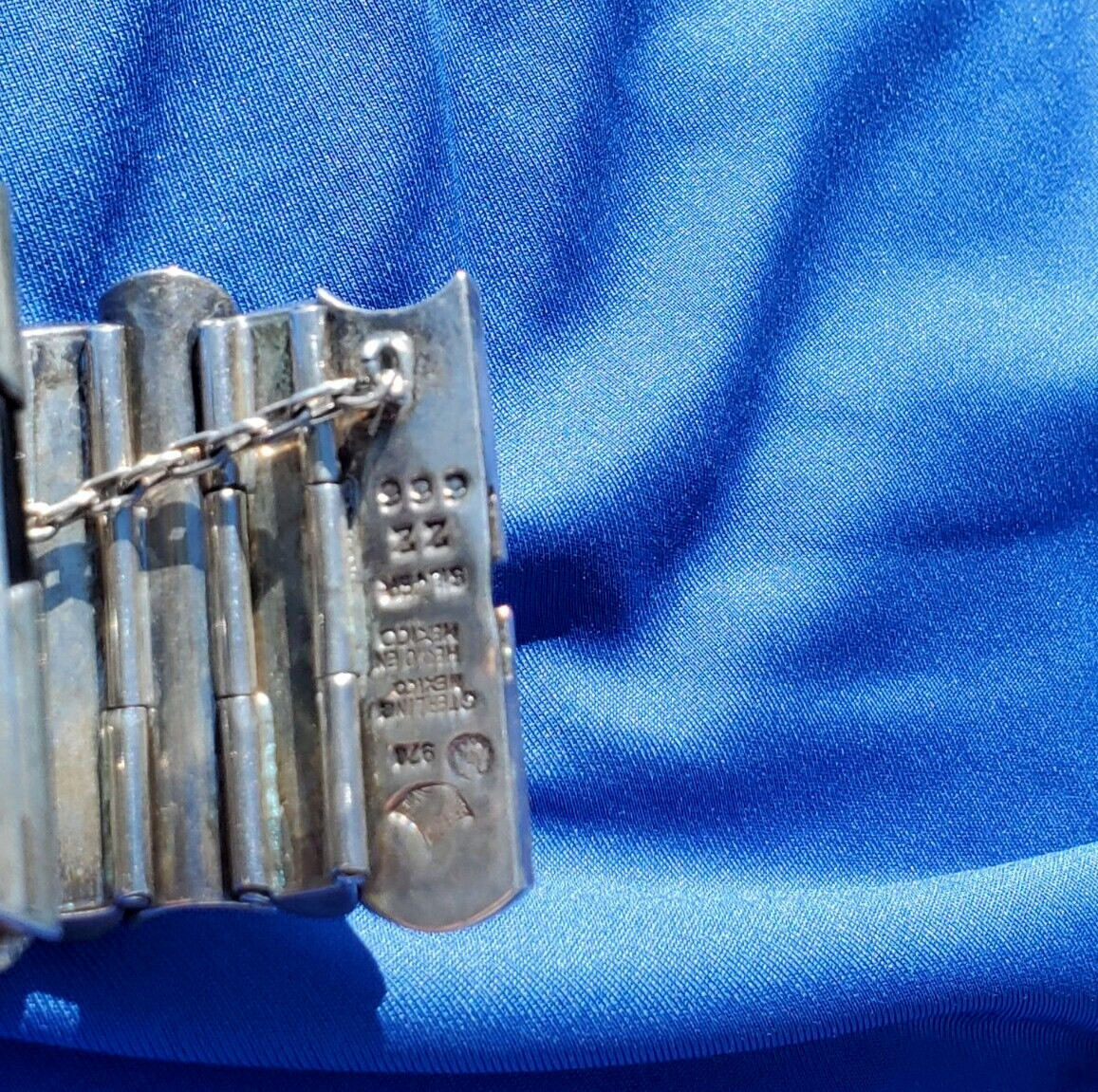 RARE Original ANTONIO PINEDA Taxco Mexico STERLING SILVER Onyx Vintage Bracelet