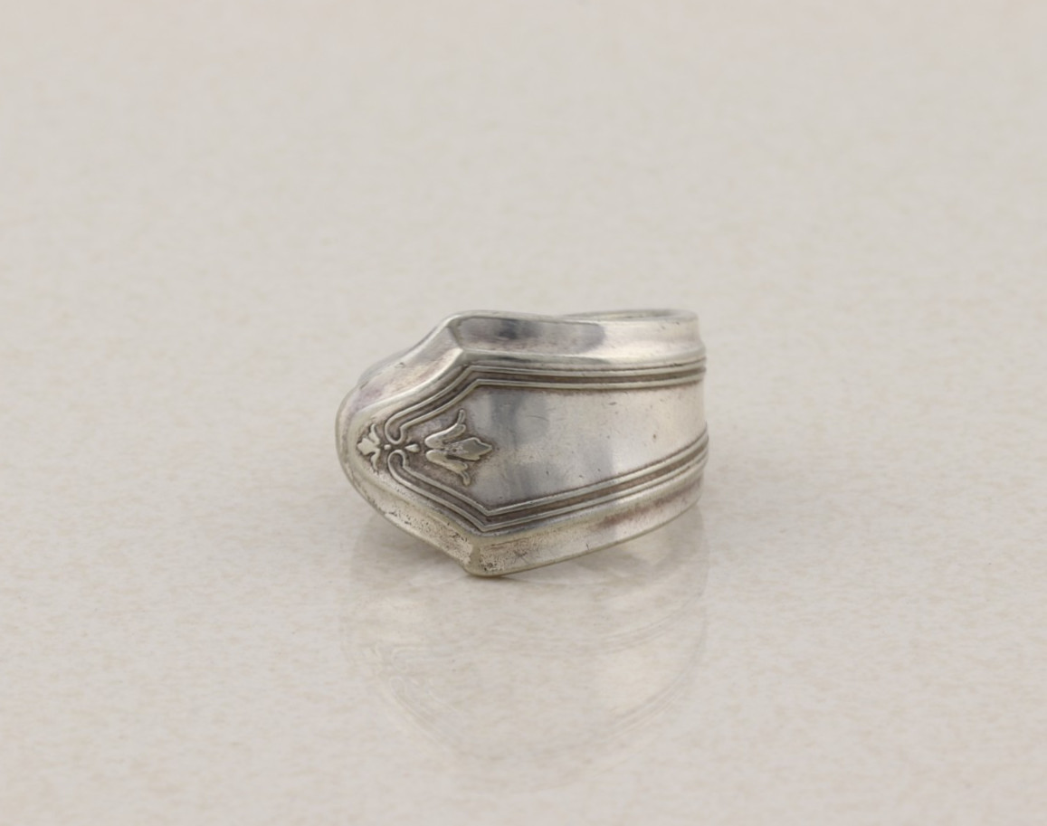 Silverplate Spoon Ring Oneida Community Made Ring Size 7 1/2 Adjustable