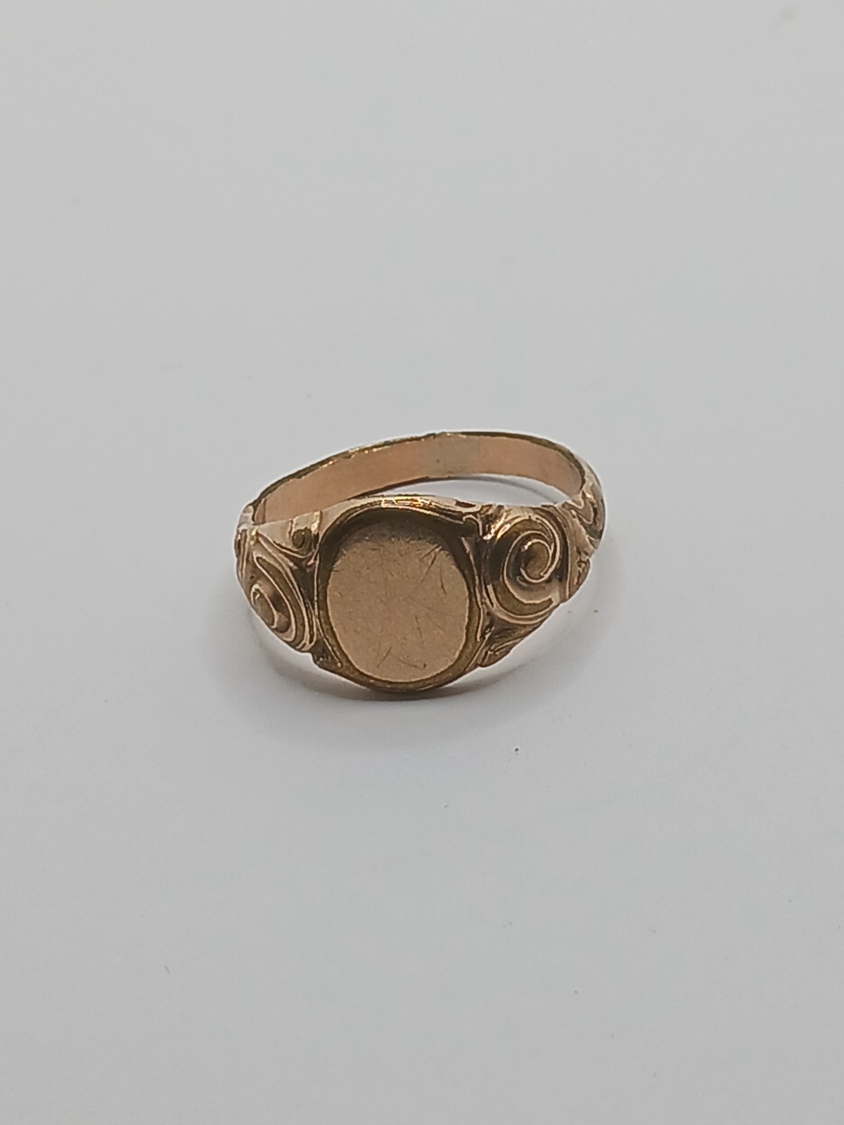 Antique Victorian 10k Gold Shell? Blank Signet Ring Unmarked Tested size 8.5