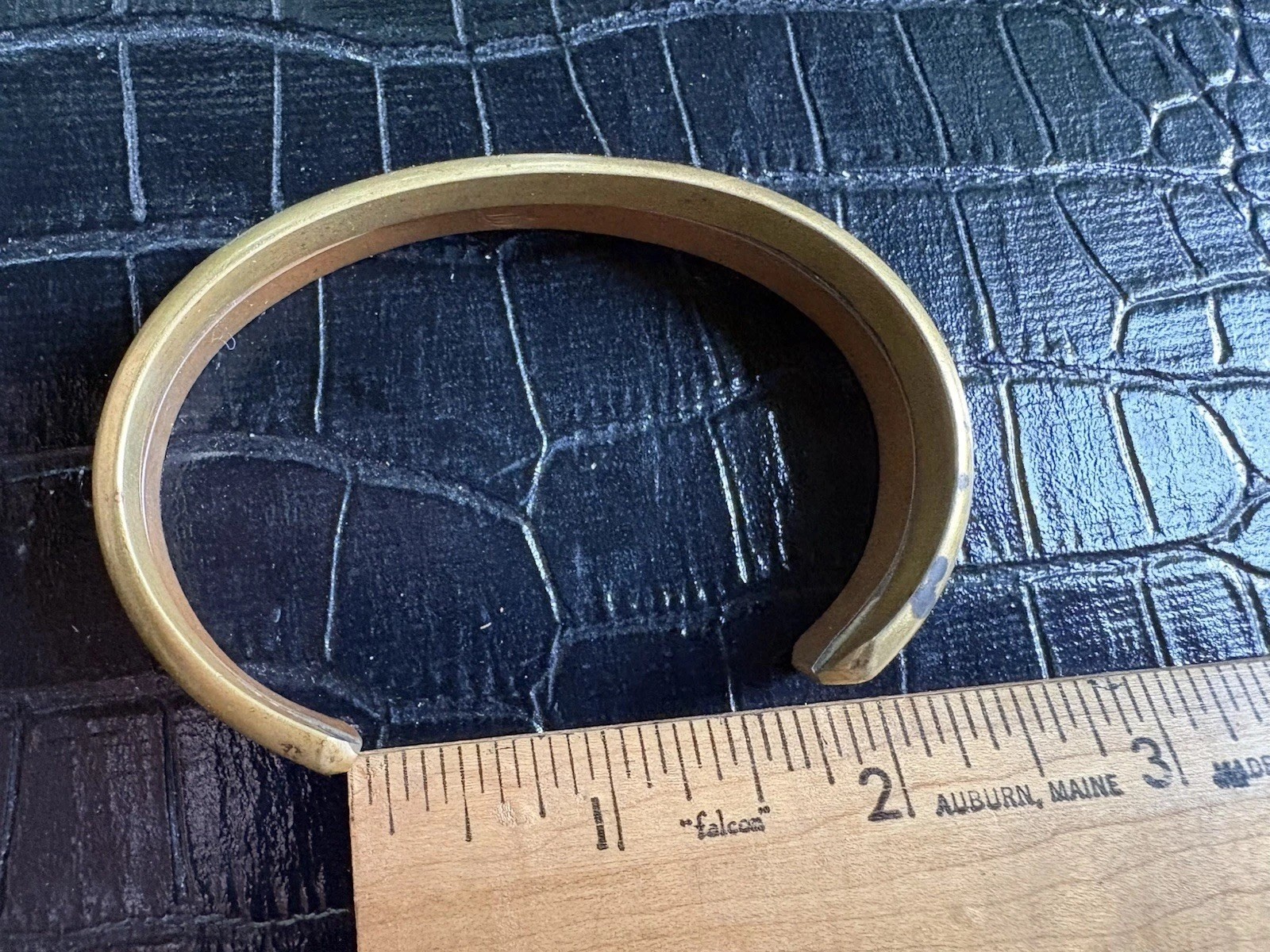 Vintage Copper Brass Cuff Bracelet Unisex Two-Tone Signed Estate Find READ SIZE