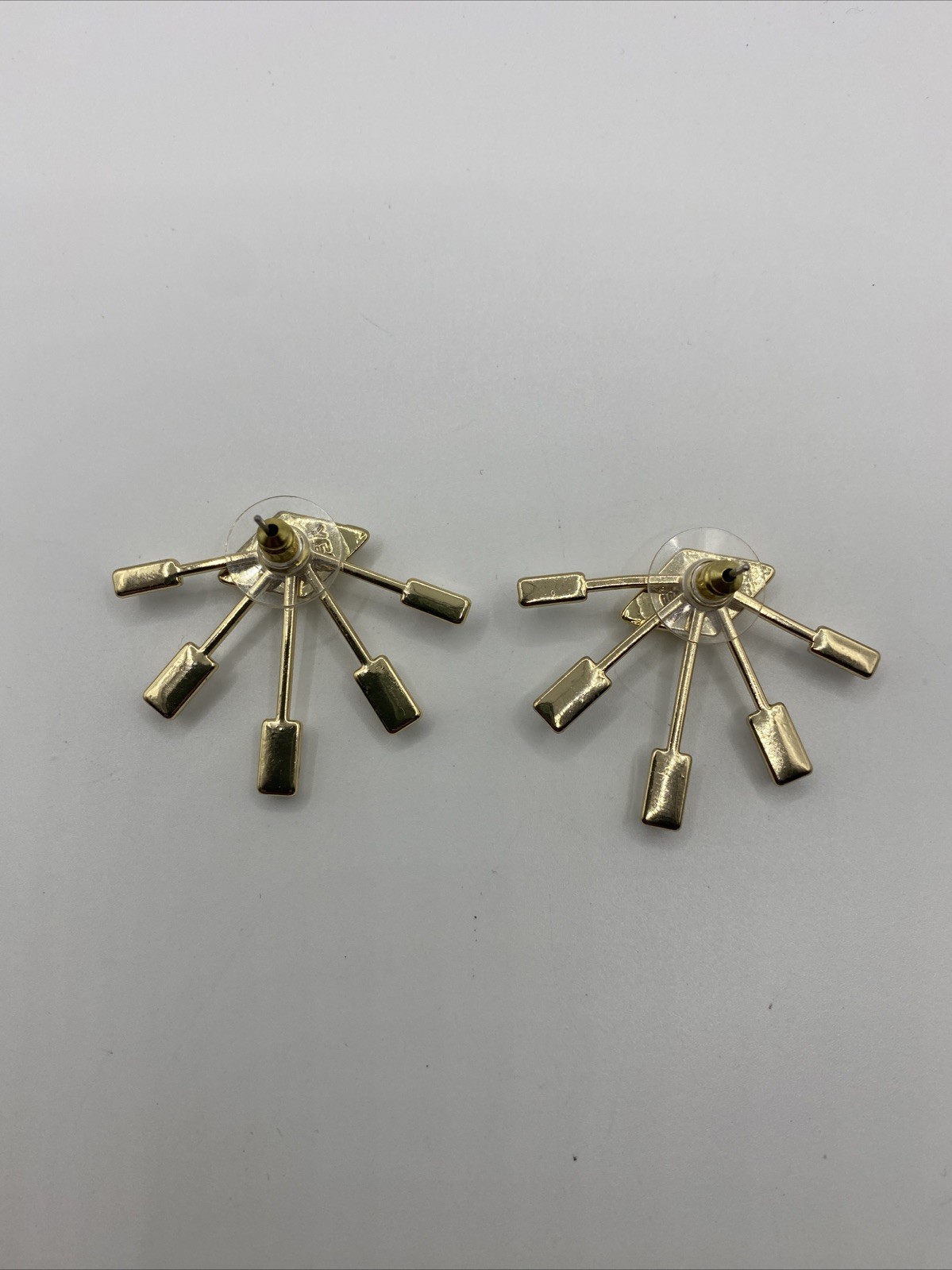 Vintage Signed YES CN Crystal & Goldstone Starburst Earrings