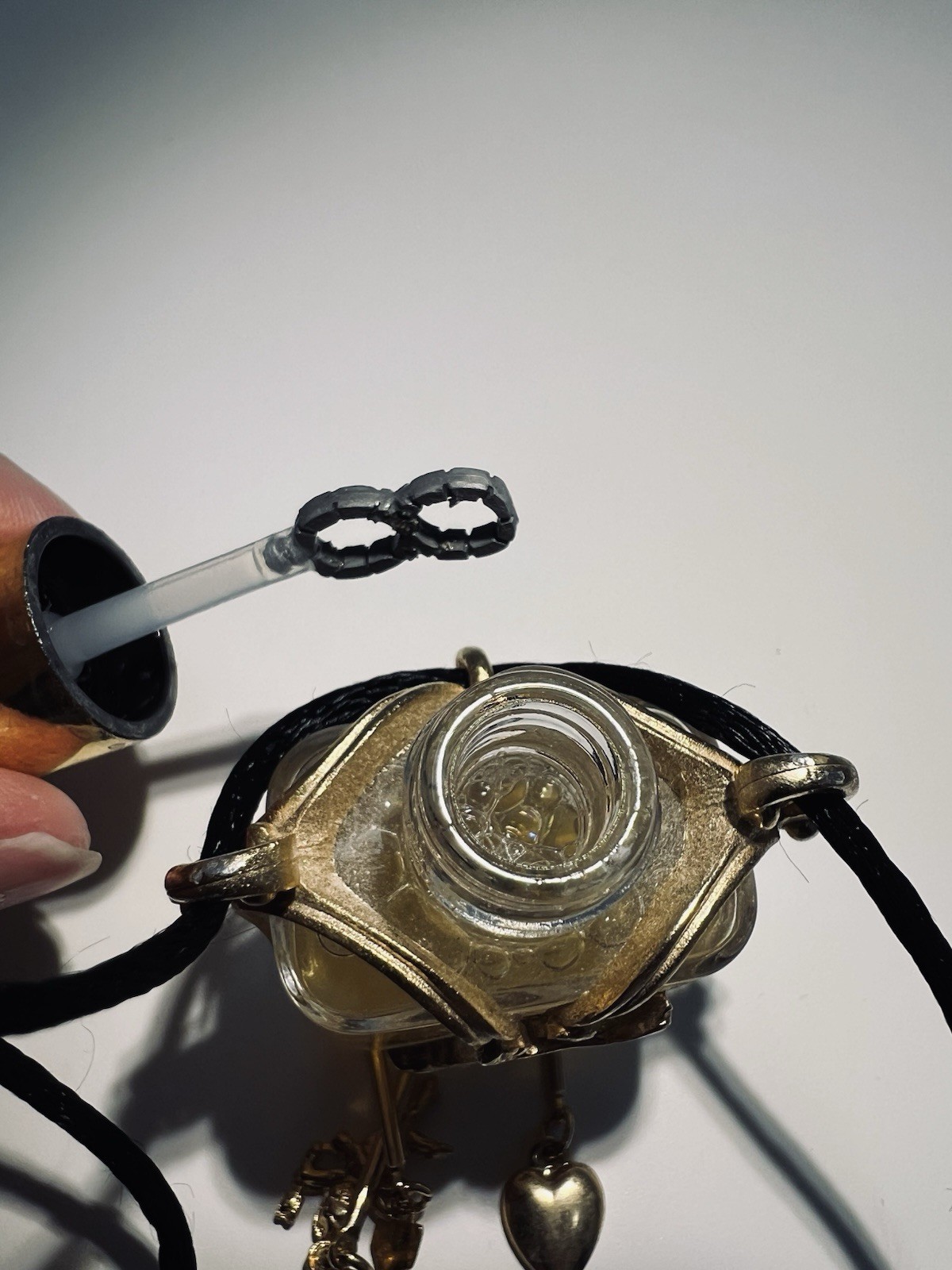 Luca Razza Wearable Bubble Bottle Pendant Necklace Cupid Heart Arrow Glass Vial