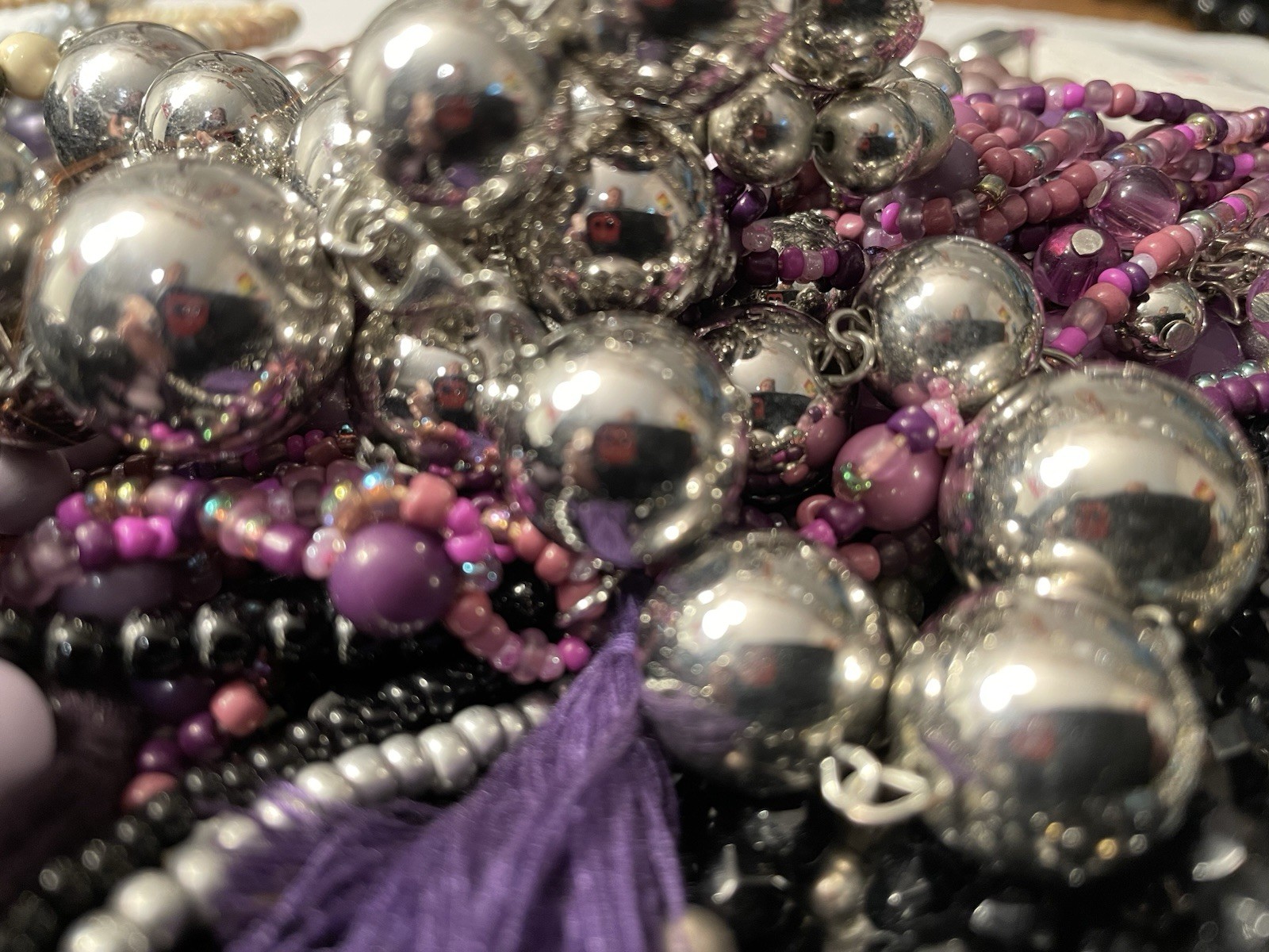 4 Lb Lot Beaded Necklaces Vintage Mod Boho Glass Natural Stones Lucite Acrylic