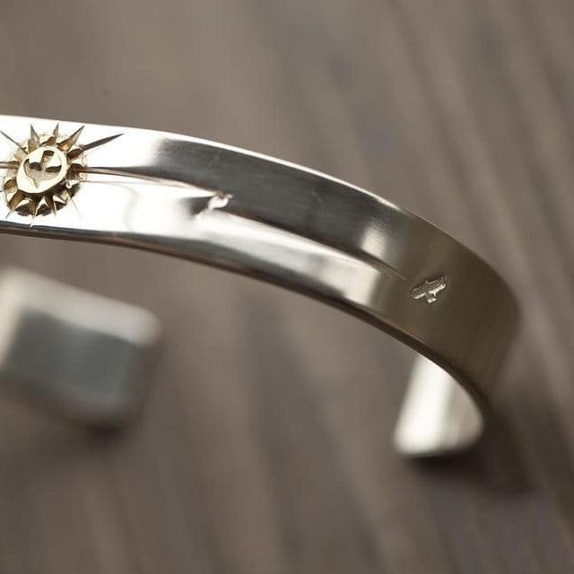 Extremely Popular, Best-Selling Silver 925 Gold Plated Eagle Sunburst Bangle