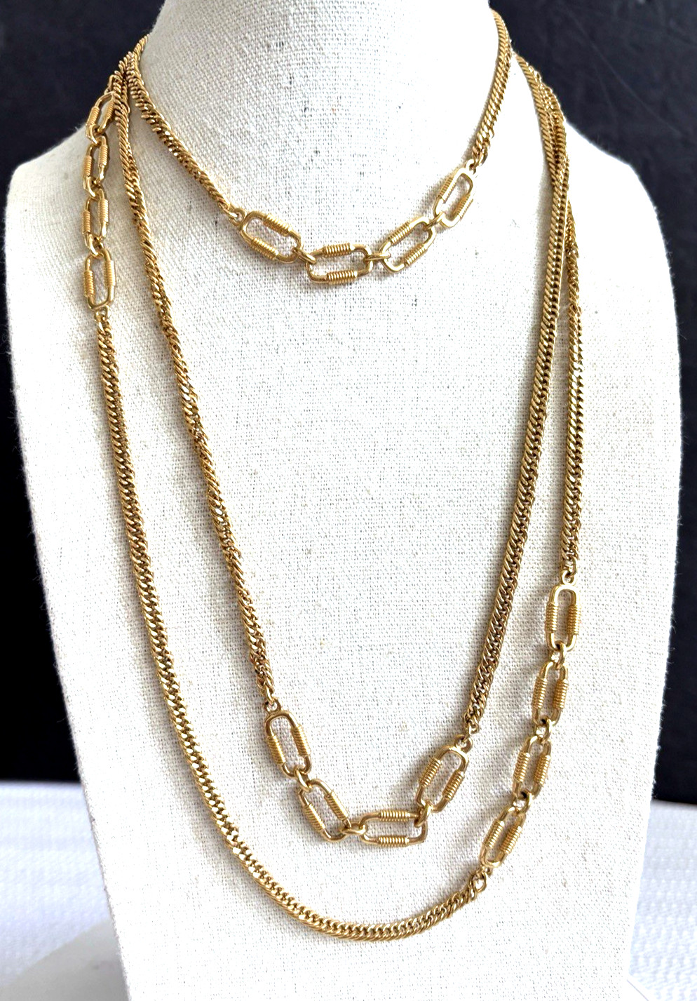 Vintage Monet Goldtone Dainty Curb Chain With Paper Clip Links 53″
