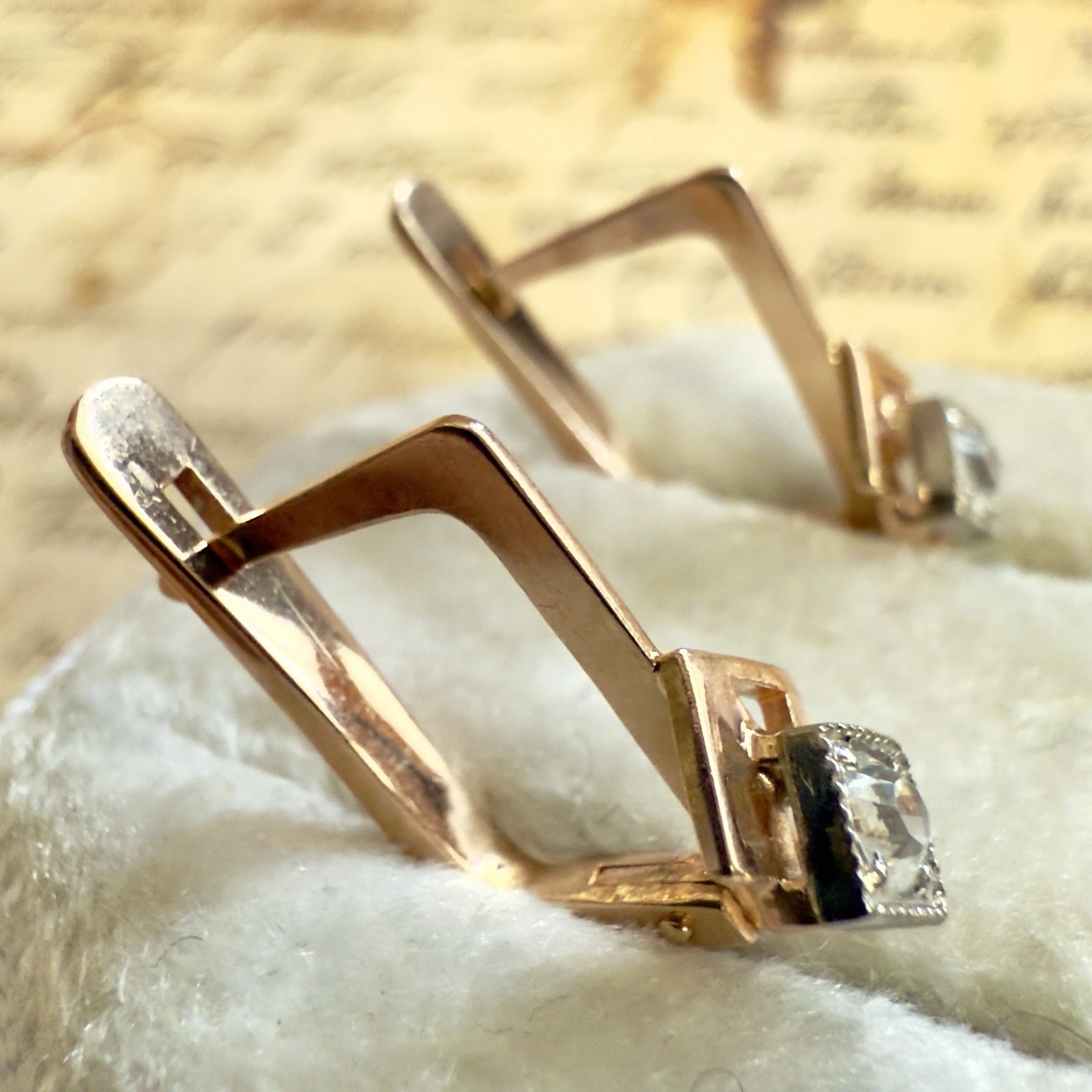 14k 583 Gold Earrings – Vintage East European Soviet USSR Era – #1720