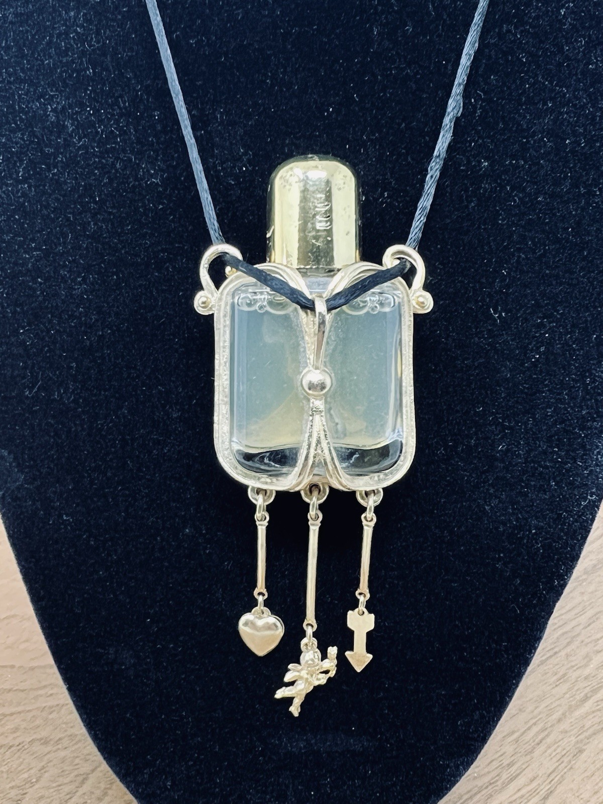 Luca Razza Wearable Bubble Bottle Pendant Necklace Cupid Heart Arrow Glass Vial