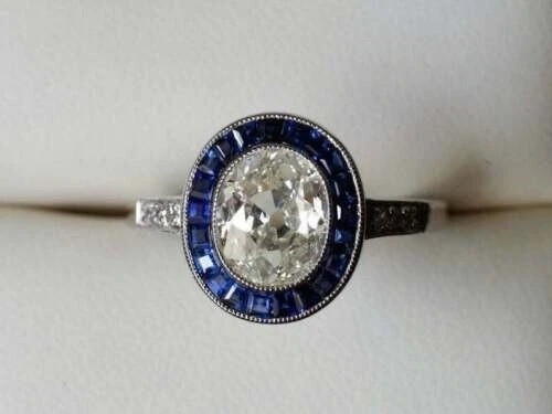 2.65Ct Art Deco Style Lab Created Diamond Anniversary 14K White Gold Finish Ring