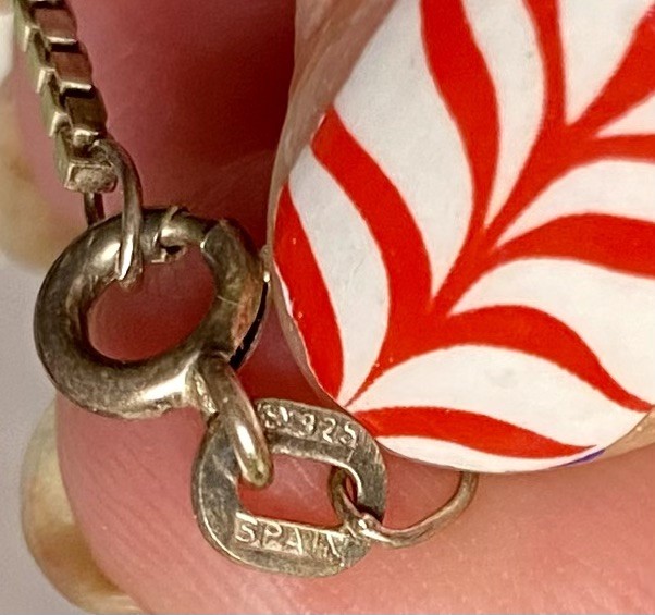 Vtg. Sterling Silver Conch Seashell Charm Pendant 3D Necklace Chain – Spain 925
