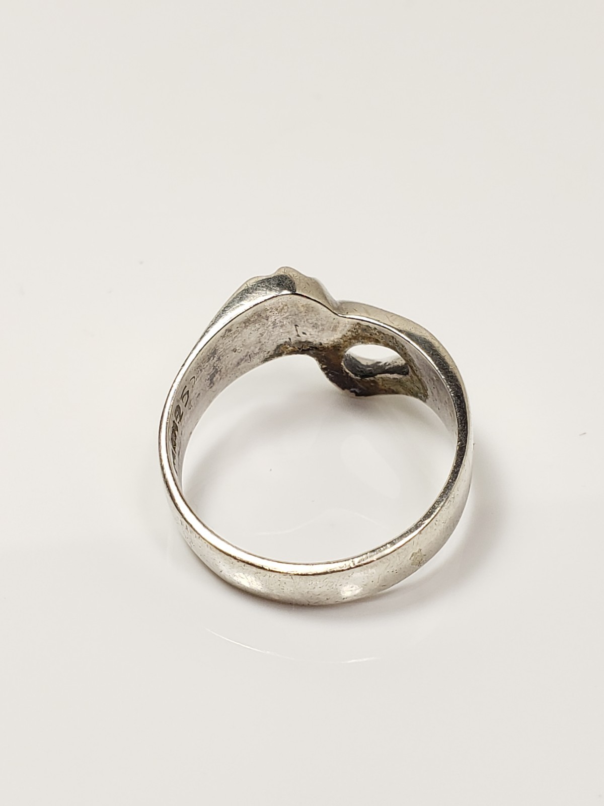 5.5g Sterling Silver Solid Taxco Mexico Puffy Zig Zag Modernist Ring Size 9.25