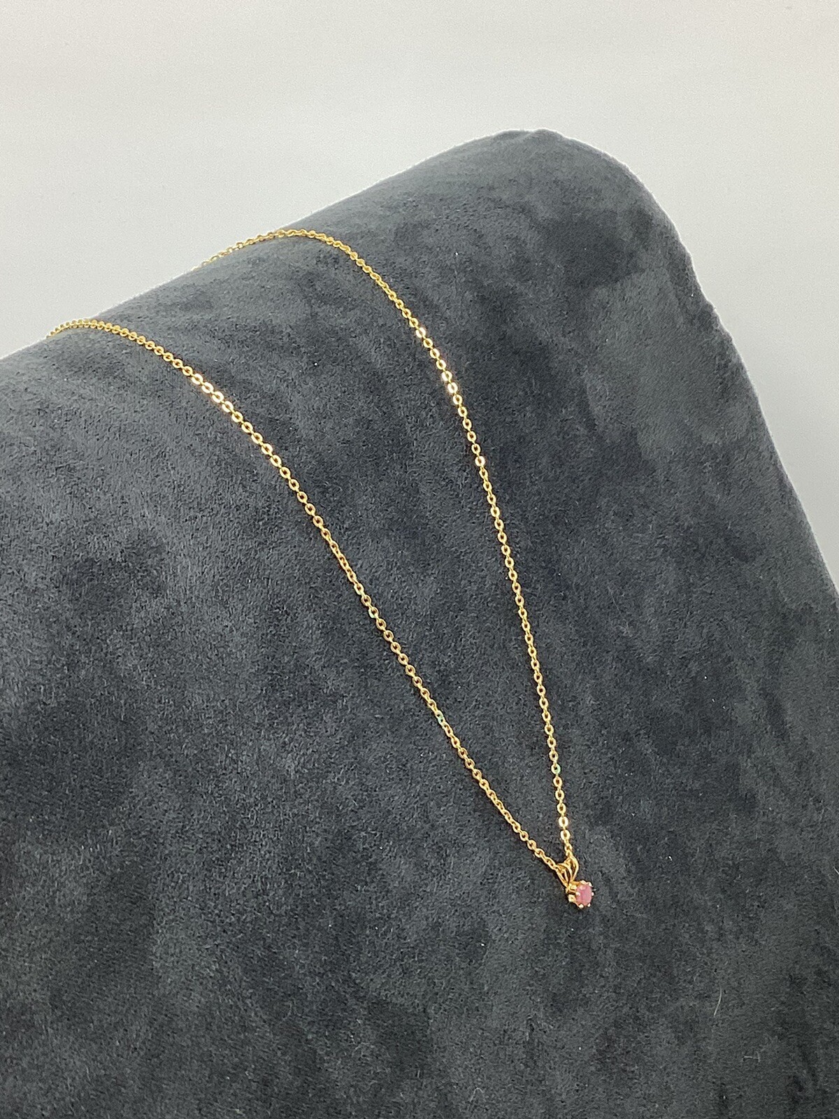 Vintage Ronte of Beverly Hills Pendent Necklace Genuine Ruby, Chain Original Box