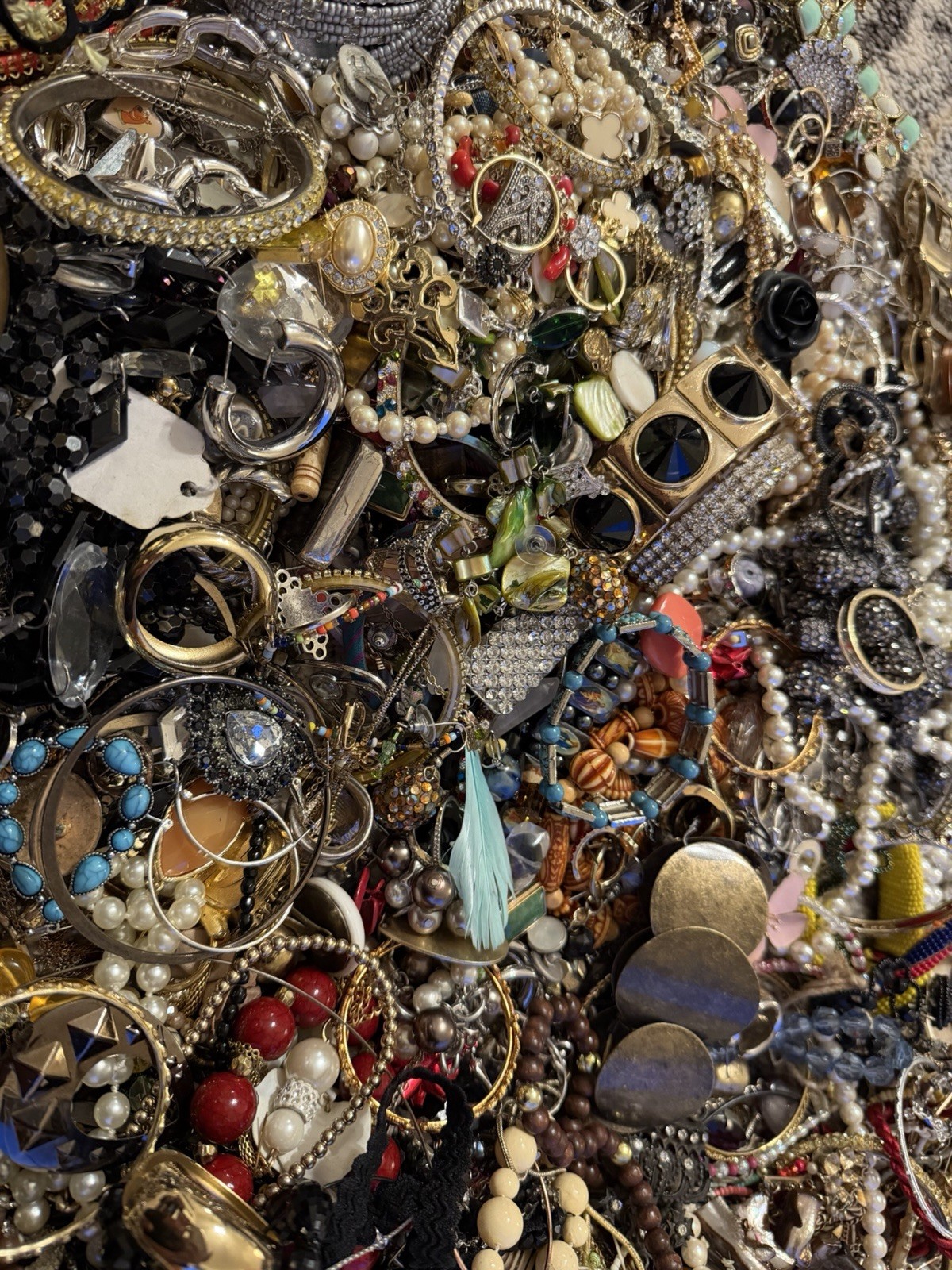 Estate Wholesale Junk Drawer Jewelry Lot 8 Plus Lbs Wearable Or Craft Untested