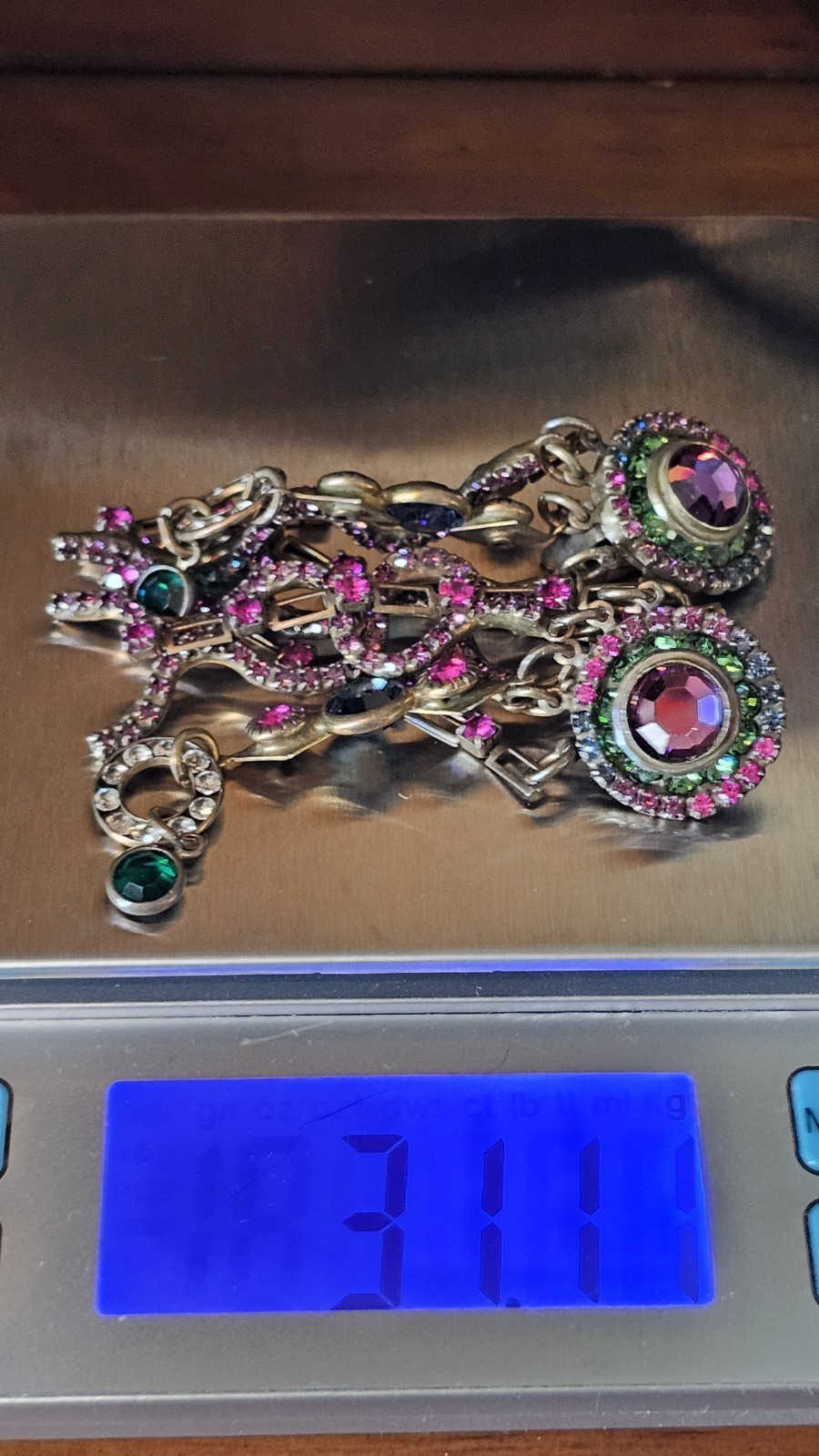 Sorrelli Crystal Chandelier Clip Earrings Purple Pink Green Rhinestone Statement