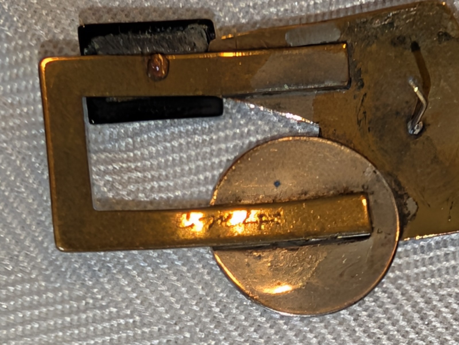 Hall McFall Signed Modernist Silver Brass Copper Mixed Metal Bracelet & Earrings