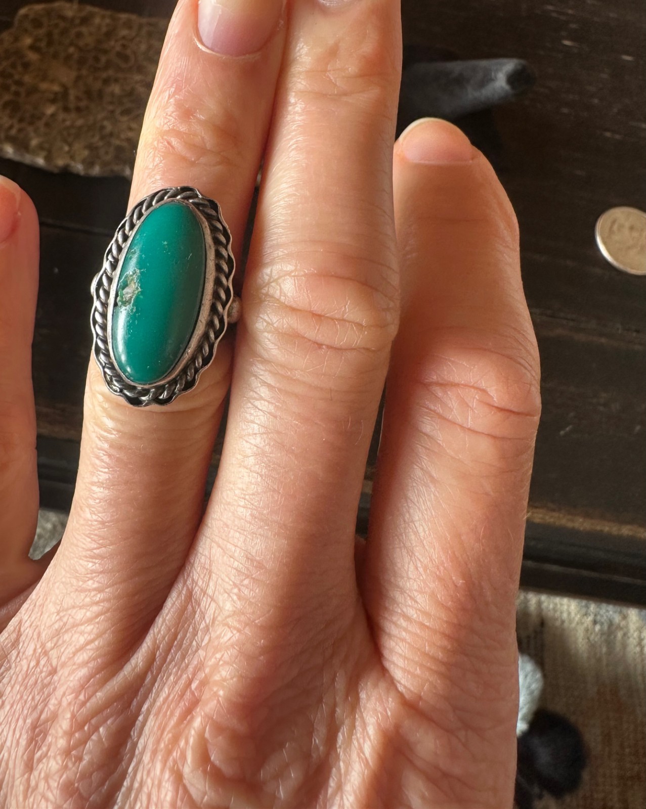 Vintage Sterling Silver Ring – Size 5½ – Large Oval Cabochon (approx. 1″ x ⅝″)