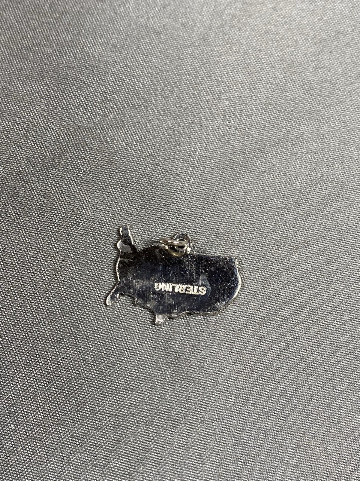 VINTAGE STERLING SILVER ENAMEL FREEDOM TRAIN UNITED STATES CHARM PENDANT