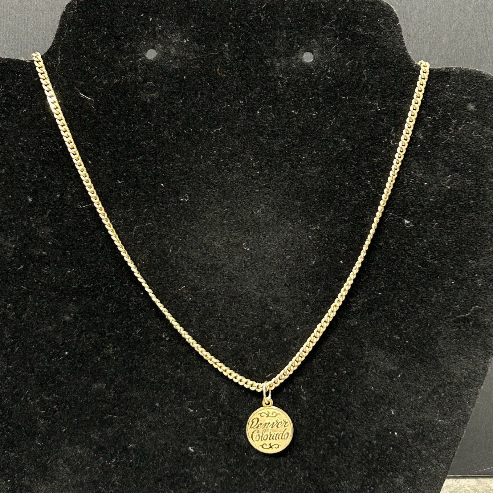 12k GF Denver Colorado Coin Pendant W/ 24” Chain 10.9 grams