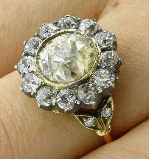 Art Deco Vintage 4Ct Round Cut Lab Created Diamond 925 Silver Engagement Ring