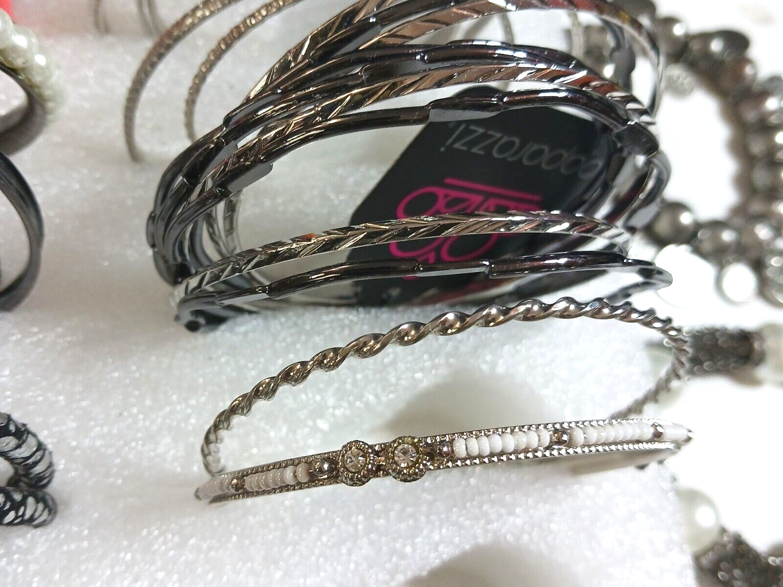Bracelets. Large lot. 82 assorted style bracelets. beads, stones. some vintage.