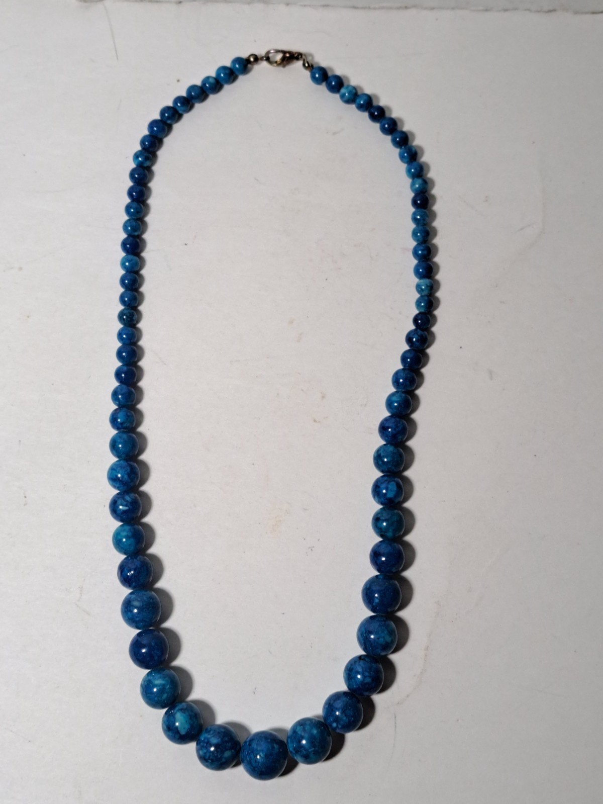 Vintage Lapis Lazuli Graduated Bead Necklace 20″