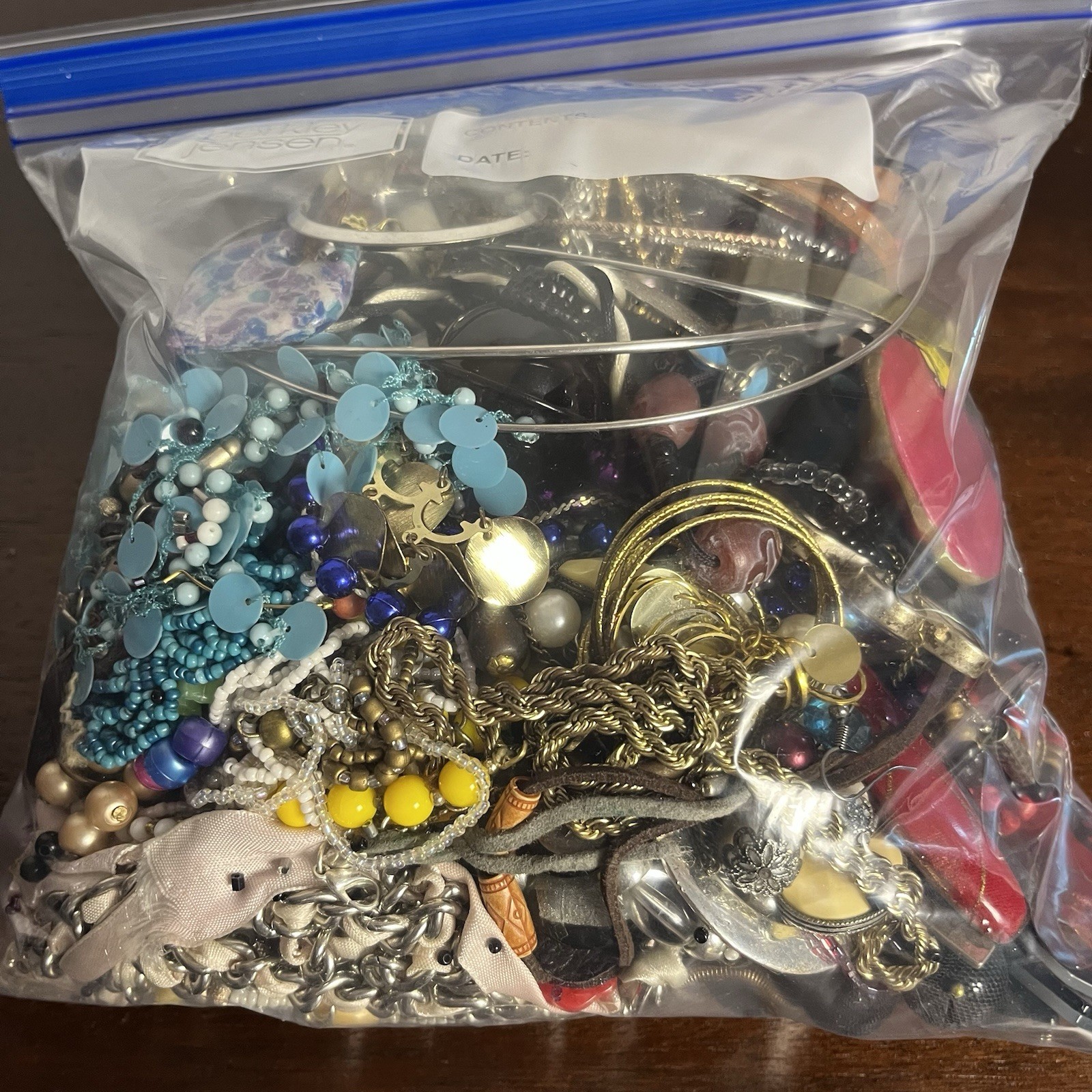 Vtg & Modern Costume Junk Jewelry Lot Craft Beads Rhinestones & More 4 lb 5.7 oz