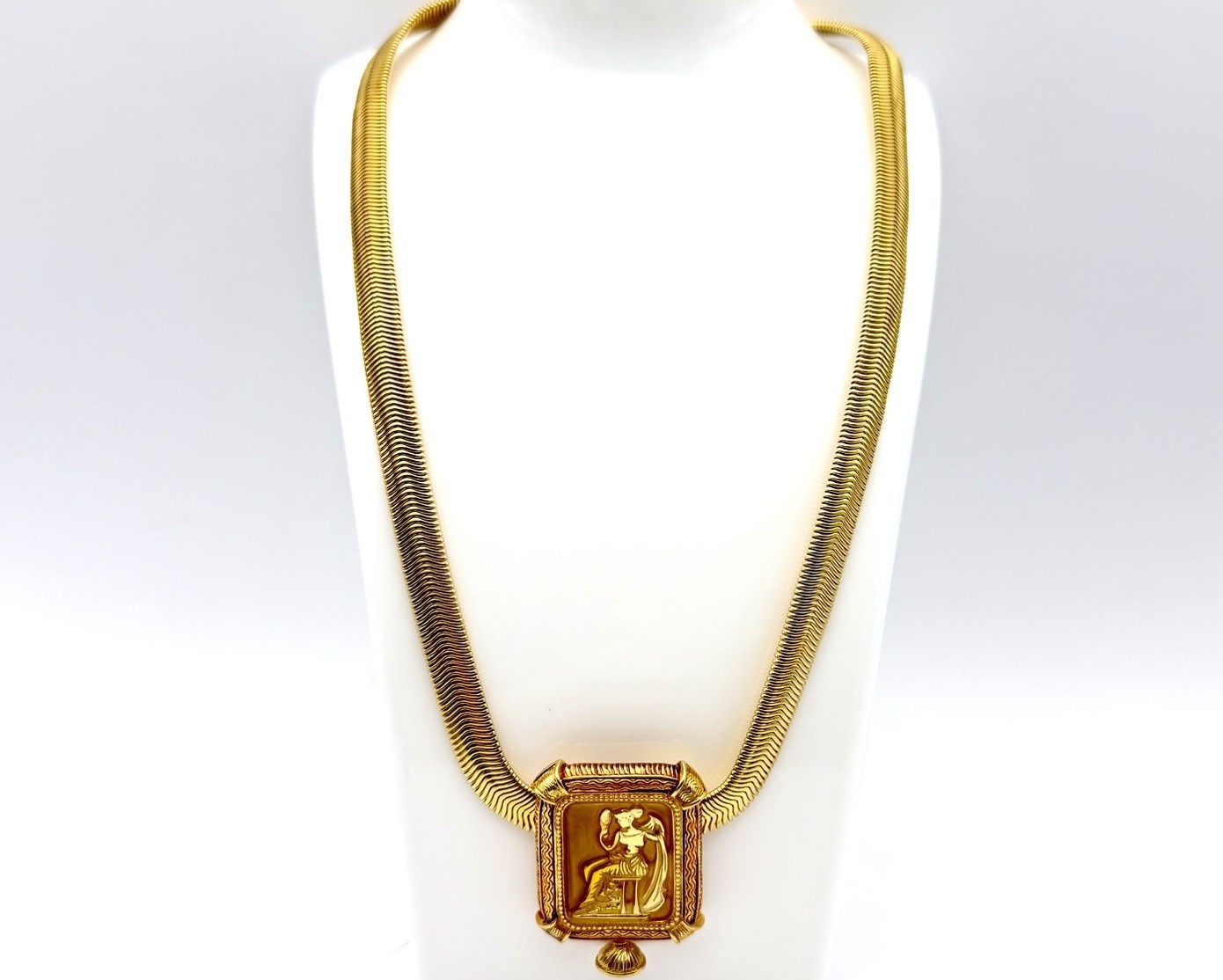 Vintage Edgar Berebi Limited Edition Gold Tone Roman Goddess Collar Necklace