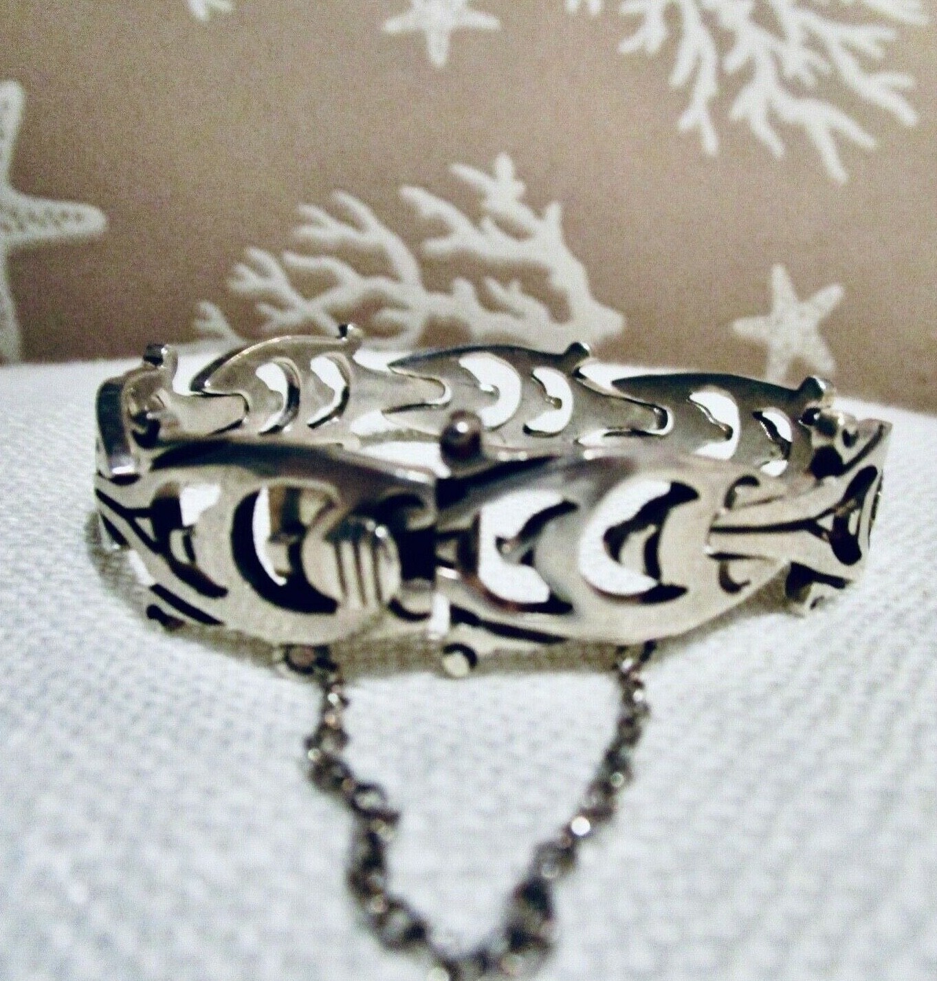 Taxco Modernist Vintage Mexico Sterling Bracelet Signed 40G