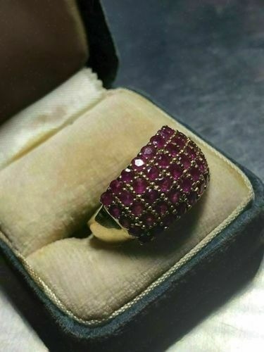 Art Deco 3.10 Ct Red Ruby Vintage Engagement Ring 14K Yellow Gold Finish