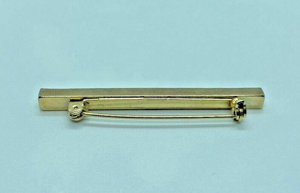 VINTAGE BAR PIN / BROOCH 2″ LONG – THIN VICTORIAN STYLE GOLD TONE METAL