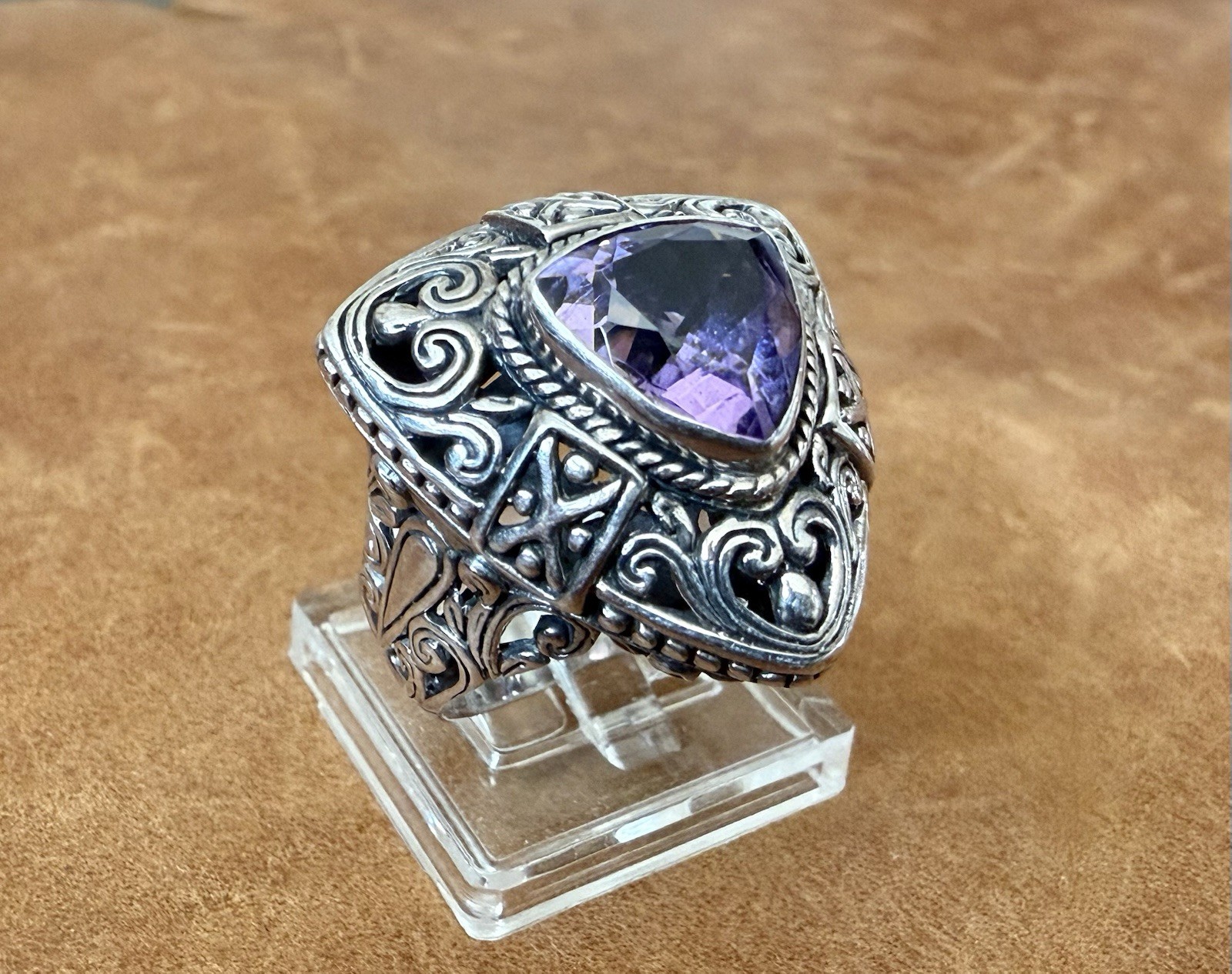 NWOT Robert Manse Amethyst “Beauty in Purple” 925 Sterling Silver Ring Size 6.26