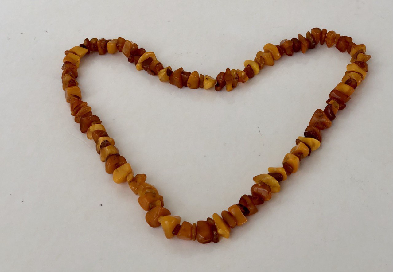 Vintage beads Baltik amber natural. 60 cm/23.6 in, 42.76 g / 1.508 oz