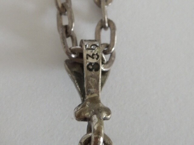 835 Silver Necklace & Pendant 11.4 G/Approx. 23.4 In