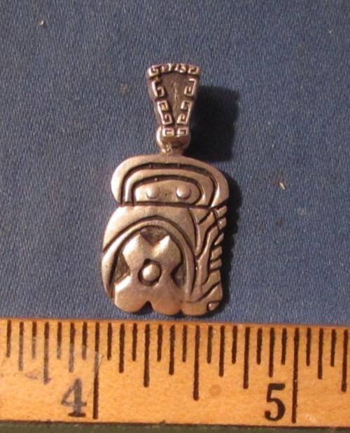 VINTAGE 950 STERLING SILVER ABSTRACT MODERNIST PENDANT UNKNOWN ORIGIN
