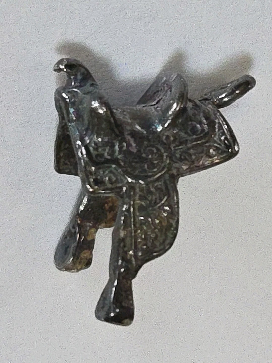 Sterling Silver ~ SADDLE Charm ~ Western SHOW Saddle ~ 3D ~ VINTAGE