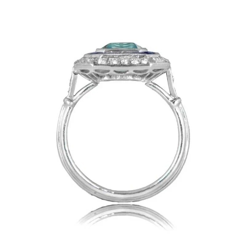 Art Deco Style 4.45Ct Lab Created Diamond Solitaire Ring 14K White Gold Finish