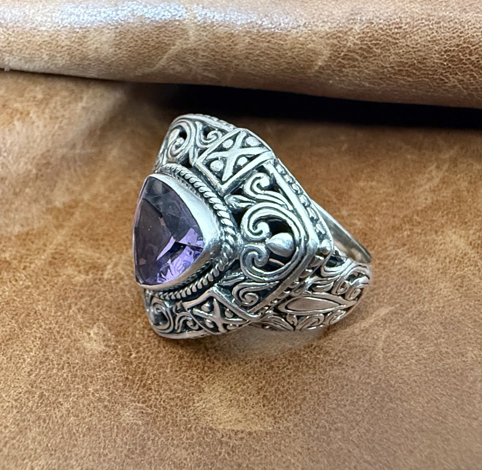NWOT Robert Manse Amethyst “Beauty in Purple” 925 Sterling Silver Ring Size 6.26