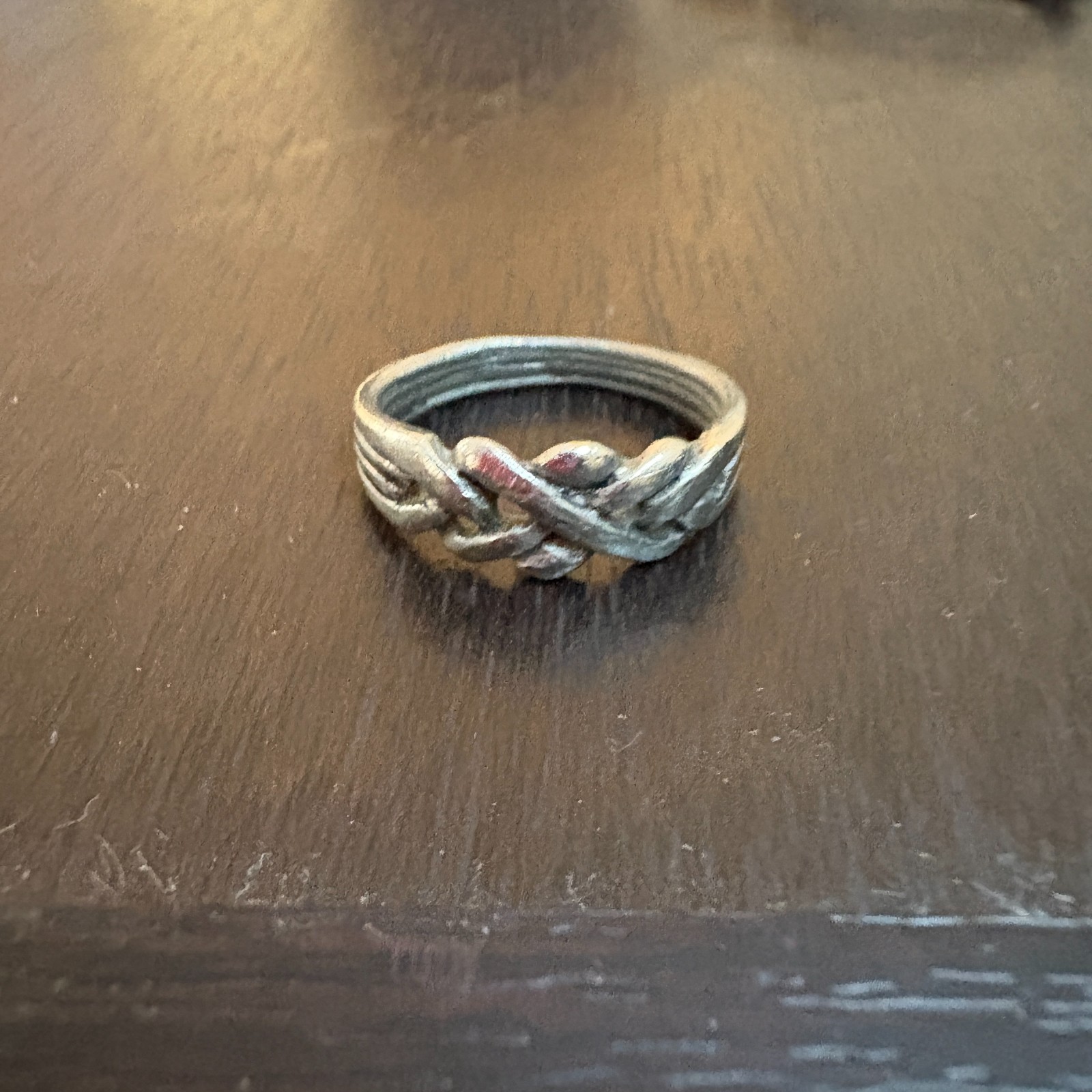Vintage Silver Ring with Braided Design for Unisex Size 7 Same Day Shipping