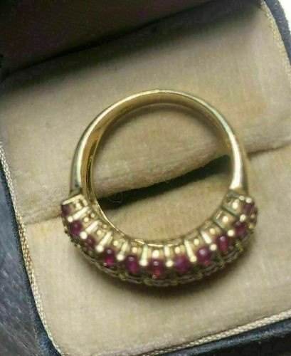 Art Deco Antique 2.90 Ct Natural Red Ruby Vintage Ring 14K Yellow Gold Finish
