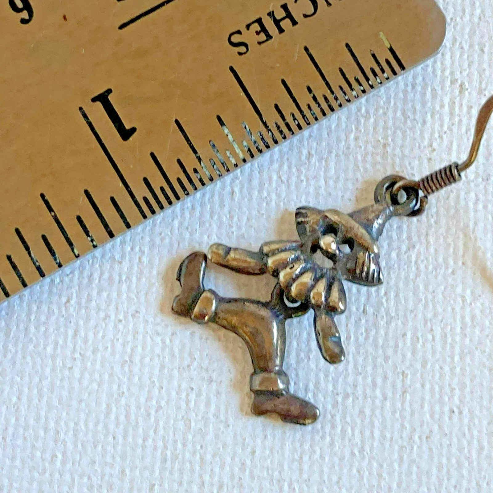 Earrings Vintage Sterling Articulated Dangling Clowns, Yes Clowns 3/4 inch