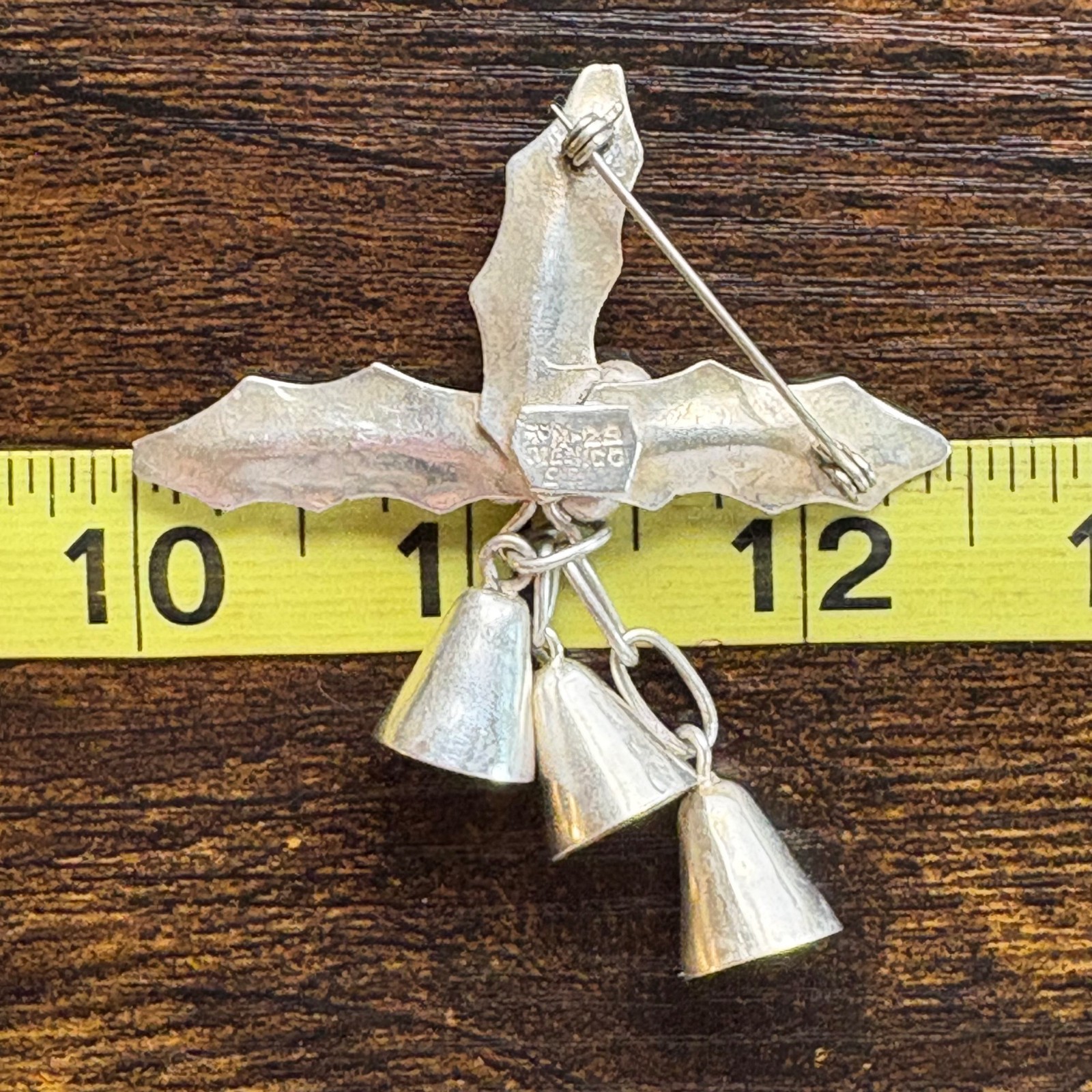 Mistletoe Christmas Theme Sterling Silver 925 Brooch Size 2.75″ Length