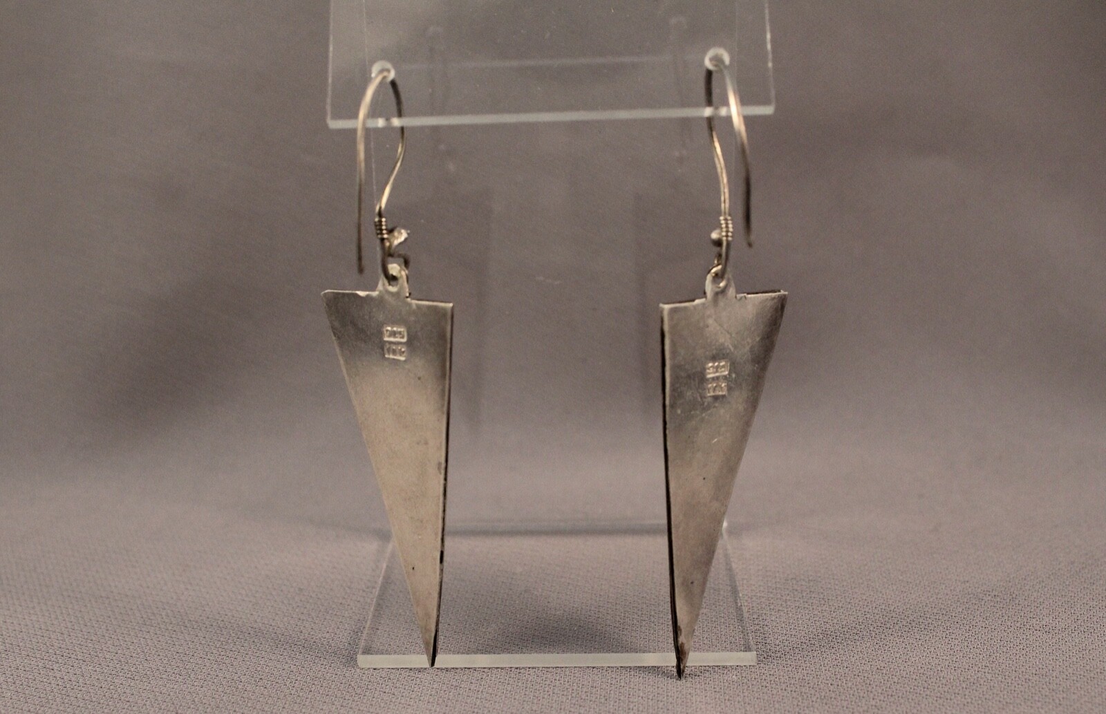 Vintage Silver Earrings And Solid 18 kt Gold on Sterling Silver ..