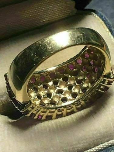 Art Deco Antique 2.90 Ct Natural Red Ruby Vintage Ring 14K Yellow Gold Finish