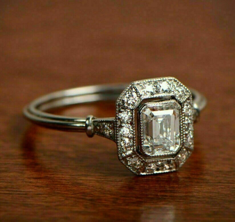Art Deco 3.30 Ct Diamond Antique Vintage Engagement Ring 925 Sterling Silver