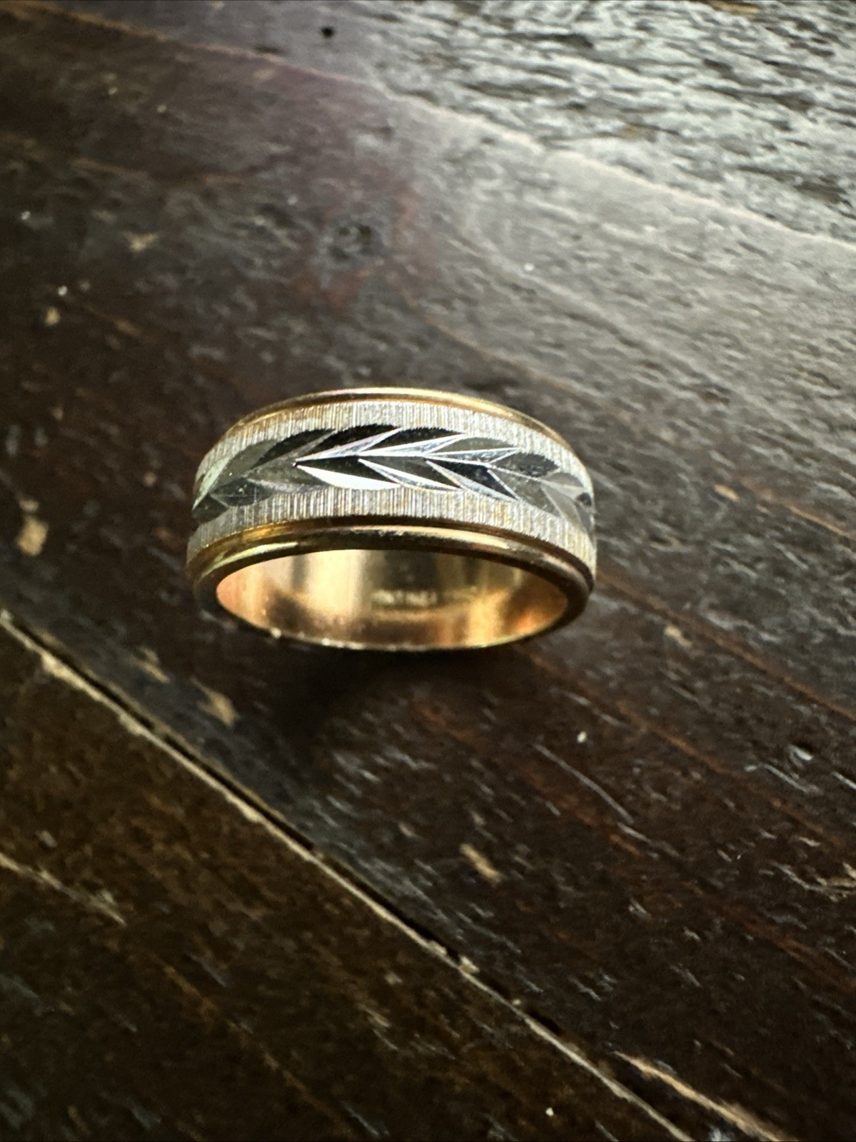 Vintage Men’s Size 7 18KT HGE Gold Electroplate Wedding Band Wheat Engraved Ring